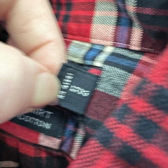 Vintage 90s Ralph Lauren Mens S Classic Fit Plaid Button Down Shirt Red PONY - Picture 7 of 7